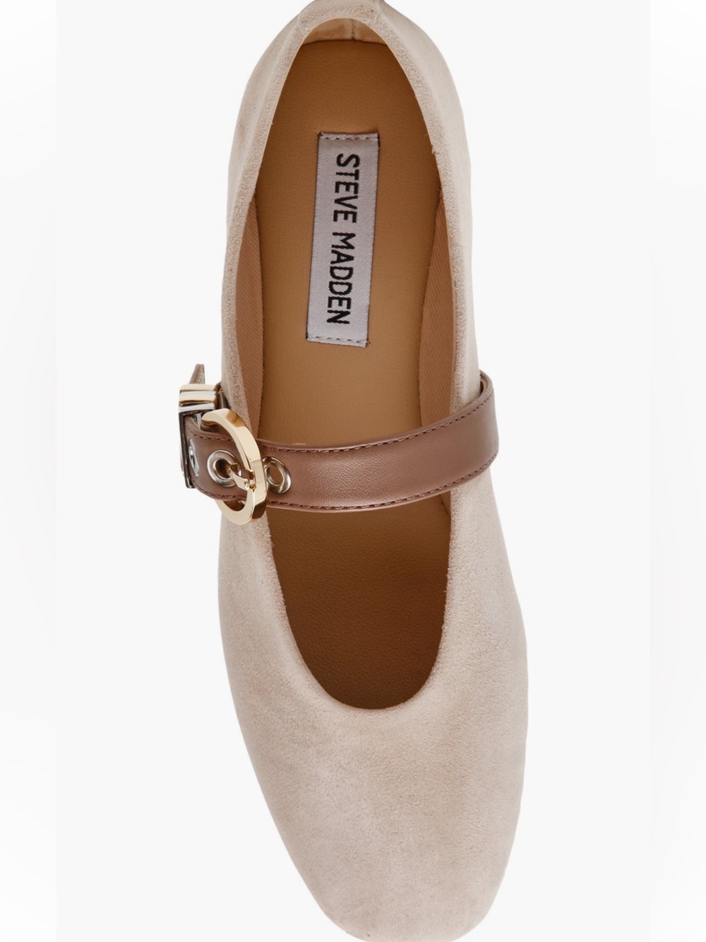NEW Steve Madden Lucia Mary Jane Flat in Taupe Suede - Picture 6 of 12
